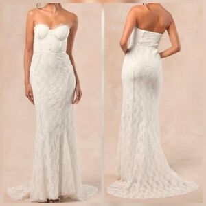 Lulus | Dresses | Nwt Taliana White Lace Button Back Maxi Dress | Poshmark